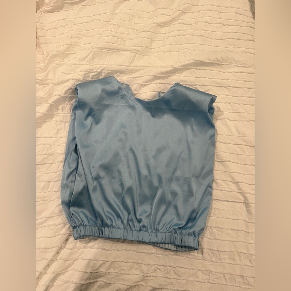 Blue satin shirt